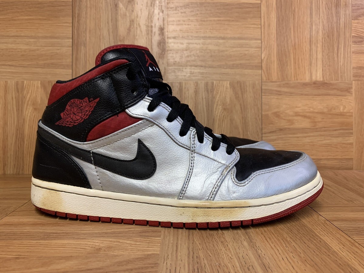 RARE🔥 Nike Air Jordan 1 Retro Mid Phat Silver Red Johnny RARE🔥 Nike Air Jordan 1 Retro Mid Phat Silver Red Johnny