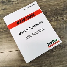New Idea 10 11 12 14 10A 12A 14A Manure Spreader Parts Manual Catalog