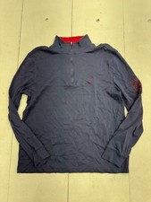Nautica Navy Blue Red 1/4 Zip Pullover Sweater Mens Size Large
