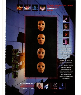 PTP18 MAGAZINWERBUNG 11X9'' PINK FLOYD: THE WALL LIVE ALBUM