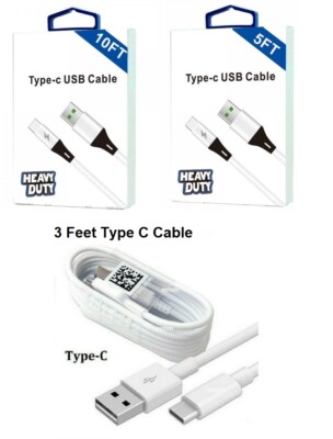Type C USB Data Sync Charger Cable f Samsung Galaxy Note 8 9 S8 S9, S10 LG HTC