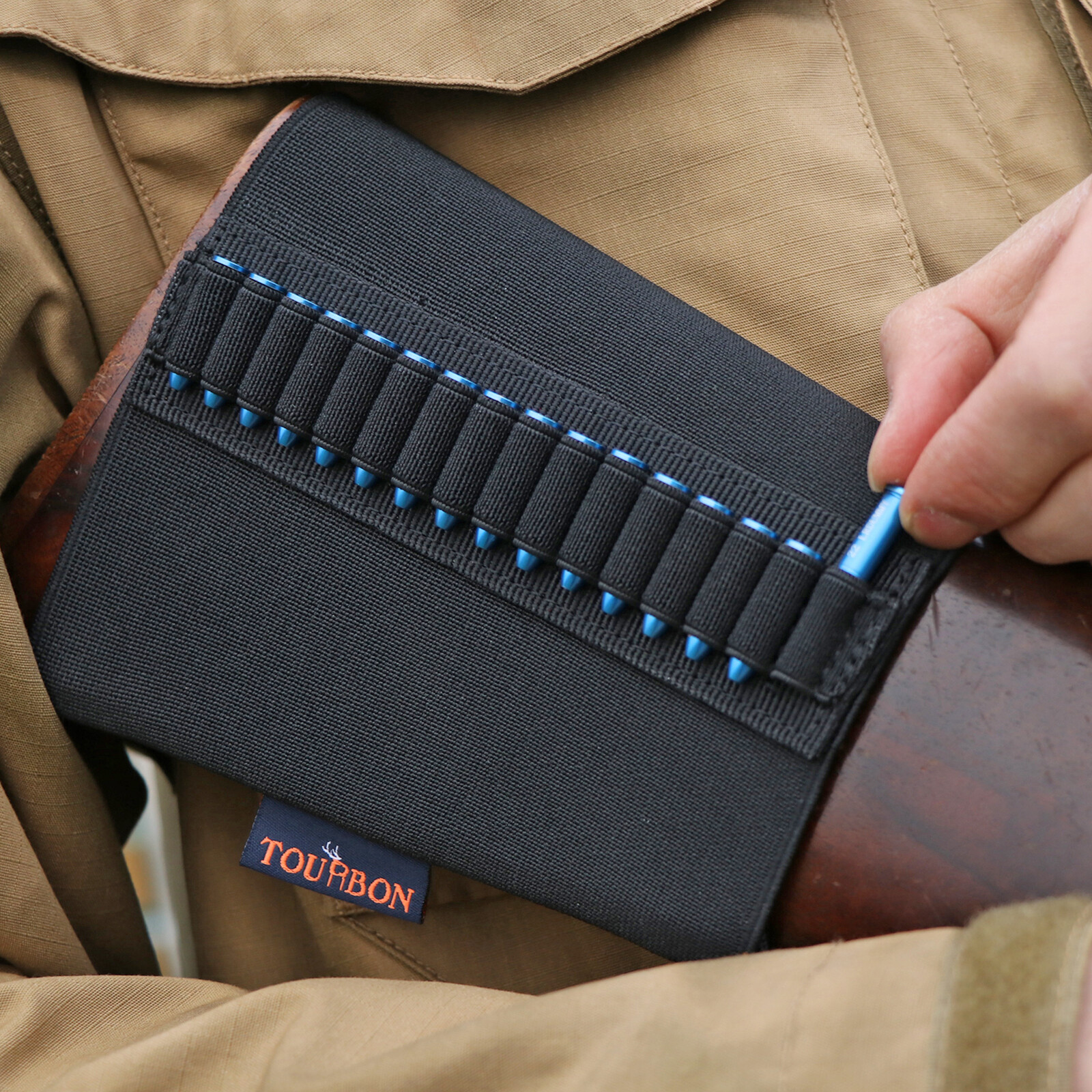 TOURBON Leder Patronengürteltasche - Für .22 22LR Munition, Vintage Design