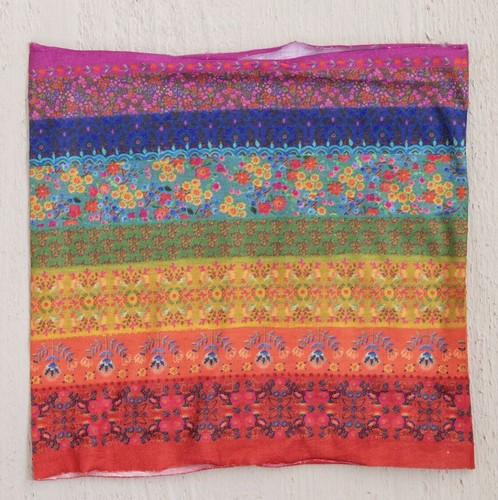 Natural Life Half Boho Bandeau Headband Bright rainbow border floral - 第 2/2 張圖片