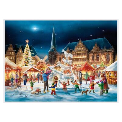 Eisskulptur Bremen limitierte Auflage Richard Sellmer Adventskalender 297x422mm