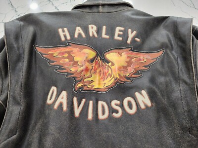 Vtg Harley Davidson Biker Sz XL FREEDOM Leather Jacket 100 yr Ltd