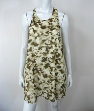 Alice + Olivia Sleeveless Halter Silk Dress Size S Small Ivory Green
