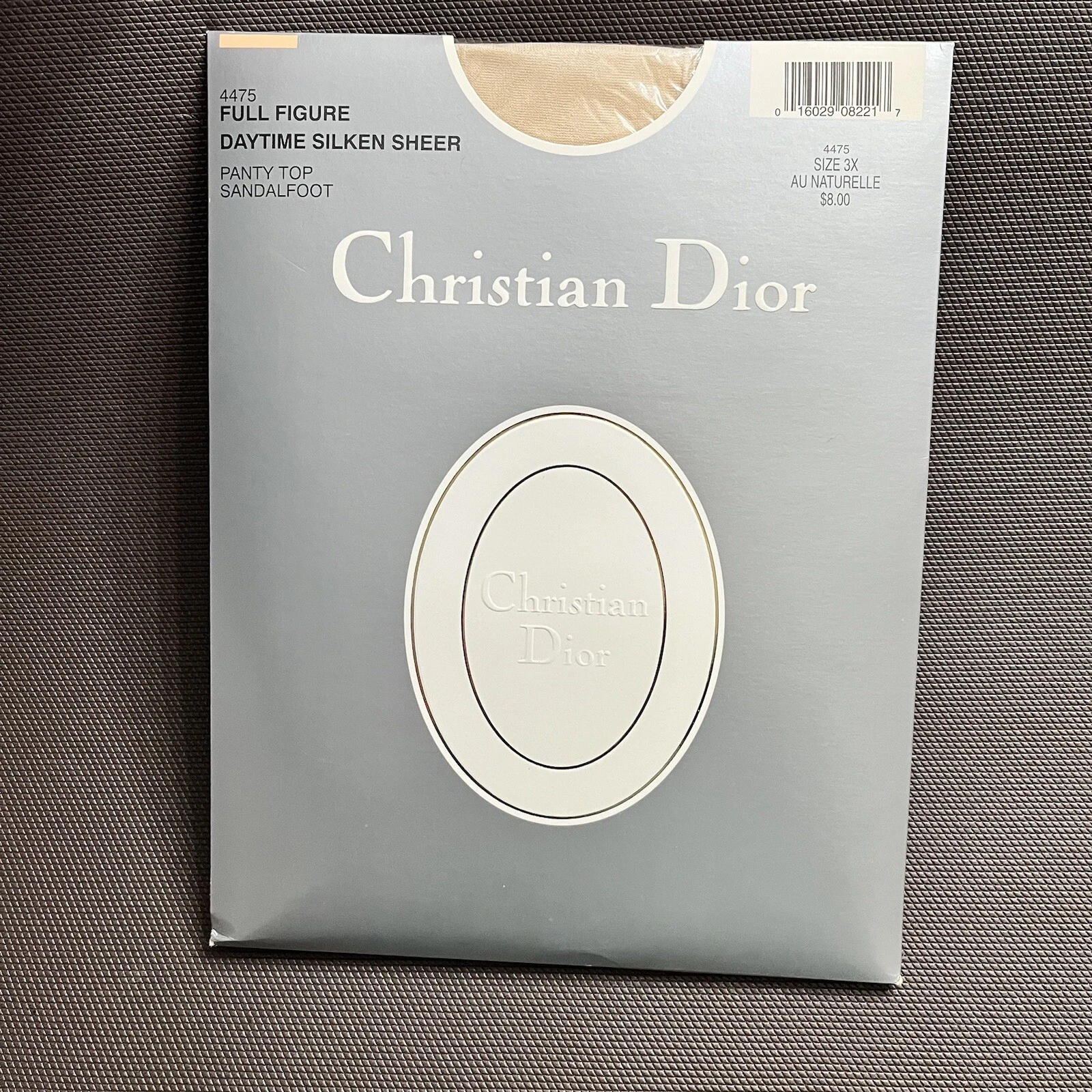 Collant Christian Dior figurine complète neuf avec étiquette 3x Au Naturelle fabriqué aux États Unis 4475