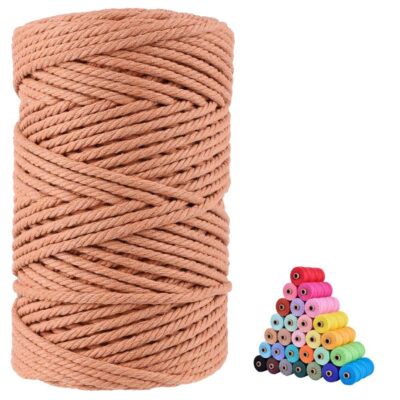 Natural Cotton Macrame Cord,5mm x110 Yards Rope Cord for DIY Crafts Knitting