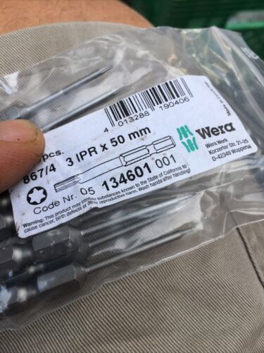 Wera 134601 IPR3 x 50mm Security TorxPlus Bit, Pentalobe, Five Lobe
