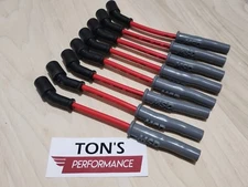 Black boot 8.5mm LS1 Red Spark Plug Wire Set Corvette Camaro Z28 Firebird GTO