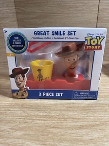 Disney Toy Story 4 Woody-Bopeep Toothbrush Holder Set Rinse Cup Great Smile Set