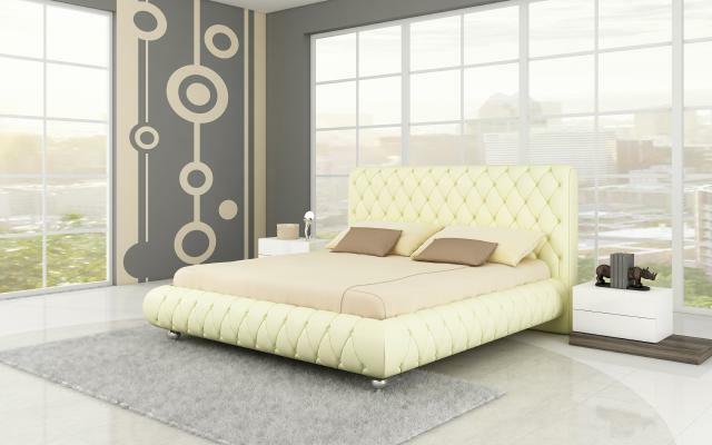 Wasserbett Bett Betten Komplett Lederbett Polsterbett mit Matratze Chesterfield