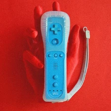 Official Wii Remote BLUE Nintendo Motion Plus 👾Sleeve Strap Wii U Controller