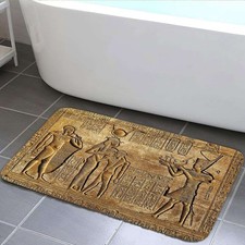 Ancient Egyptian Style Bath Mat Washable Soft Cozy Bathroom Carpet Absorbent Rug