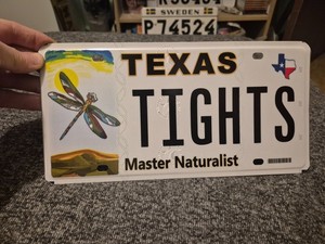 Expired Texas Master Naturalist License Plate TIGHTS Dragonfly