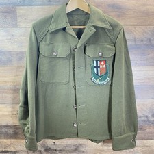Vintage 50s US Army OG-108 Green Wool Field Shirt Jacket Size S Korean War