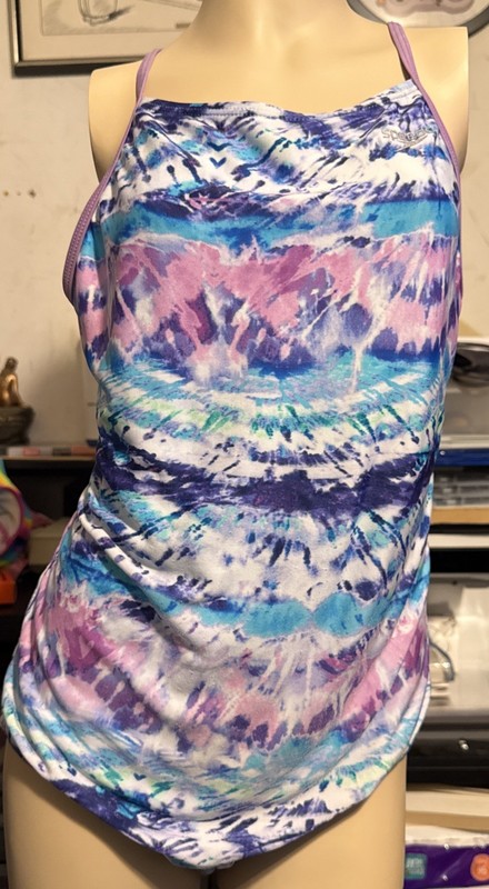 Speedo TieDye Girls Swimsuit XL