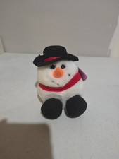 Vintage Puffkins FLURRY Snowman Christmas LE 4" Plush Stuffed Animal Toy Swibco