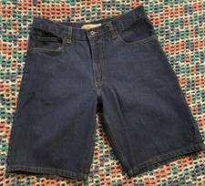 Y2K Faded Glory Relaxed Jorts Baggy Denim Shorts Sz 32 Blue Grunge HipHop Skater