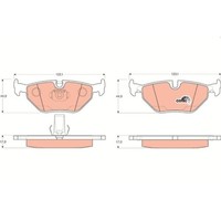 Bremsbelagsatz Scheibenbremse Trw GDB1265 Cotec FüR Bmw Alpina Hinterachse