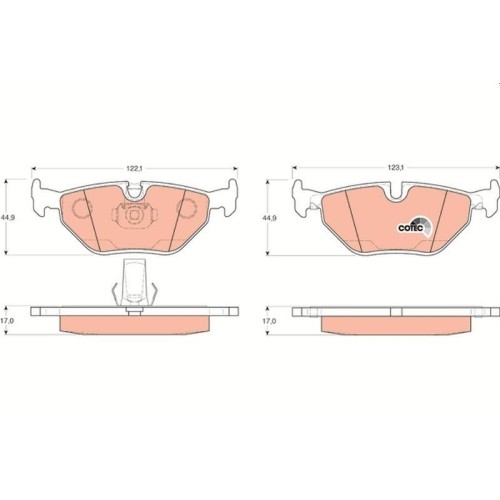 Bremsbelagsatz Scheibenbremse Trw GDB1265 Cotec FüR Bmw Alpina Hinterachse-image
