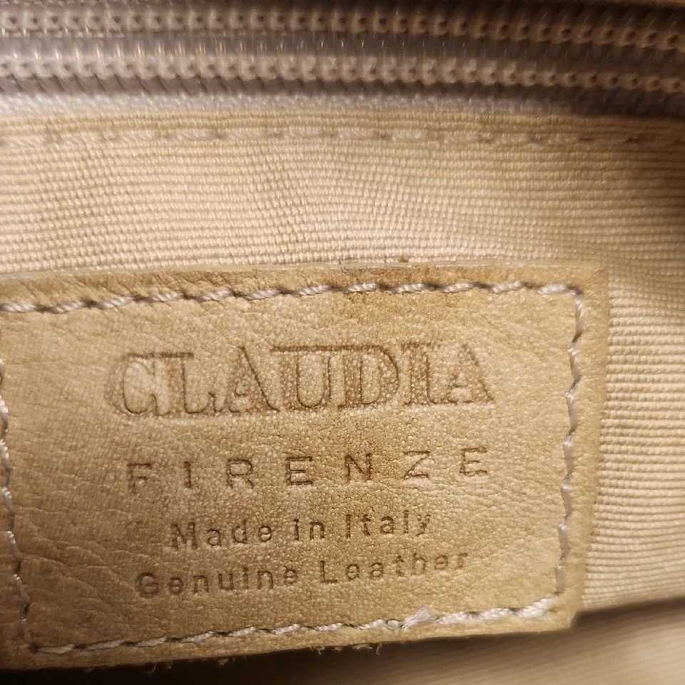 Bolso de Cuero Genuino Claudia Firenze Hecho en Italia Negro Croc en Relieve Foto 3 de 4