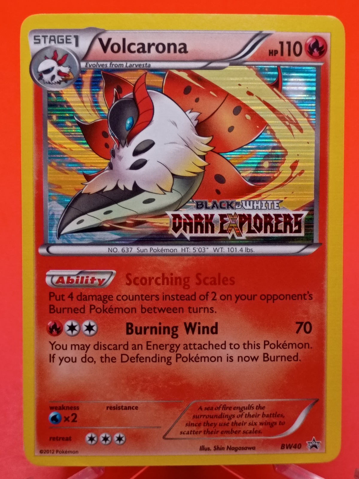Volcarona BW40 Dark Explorers Black & White Pre-Release Black Star Promo Pokemon