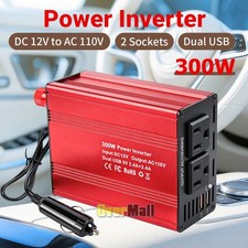 300W Power Inverter Dc 12v To Ac 110v Car Vehicle Converter Camp Boat Dual USB