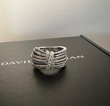 David.Yurman 925 Sterling Silver Angelika Ring With Diamonds Sz 6