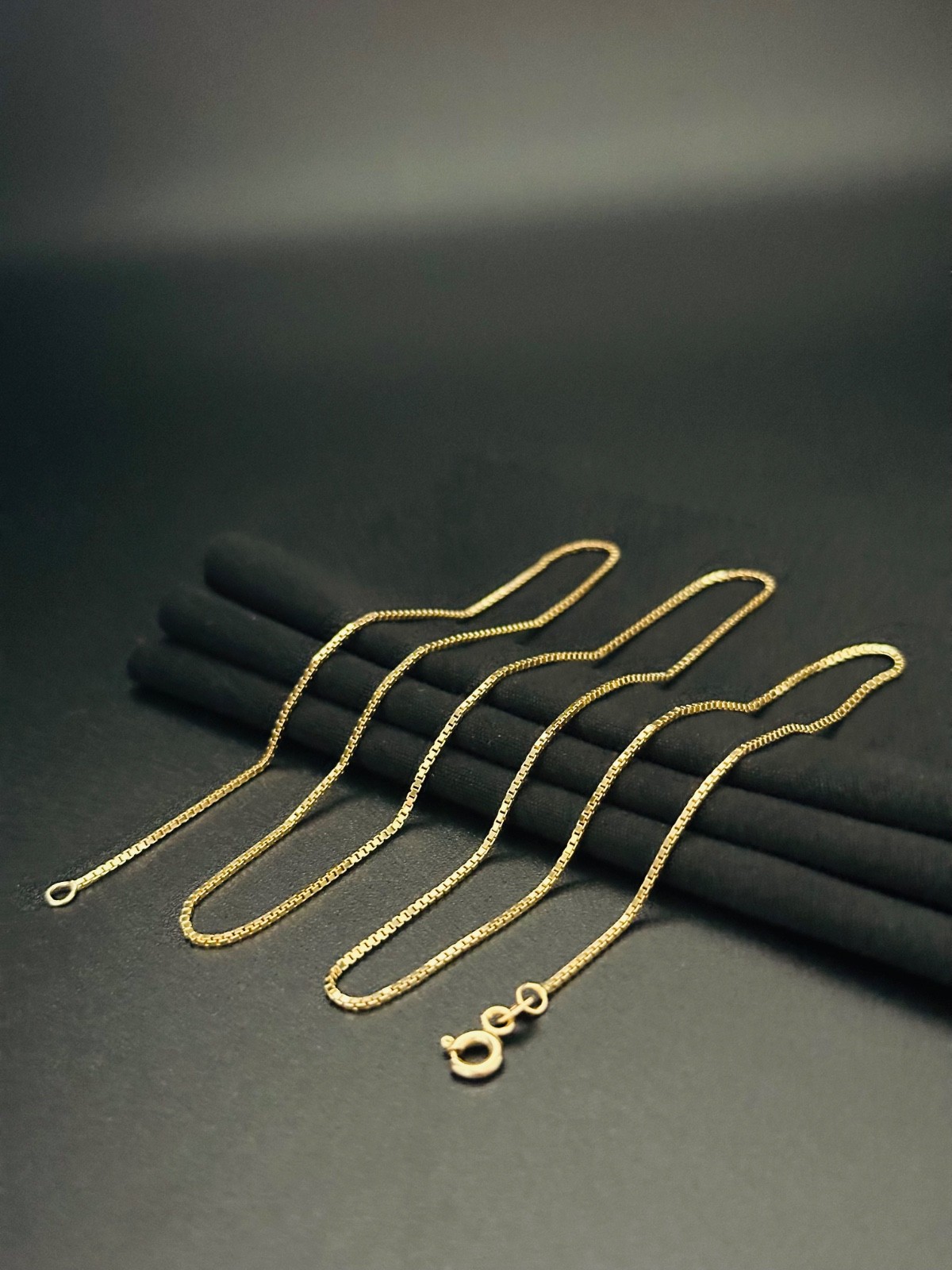 14K Solid Gold Box Chain Necklace 3.35g 585 Yellow Gold 20 Inch Unisex