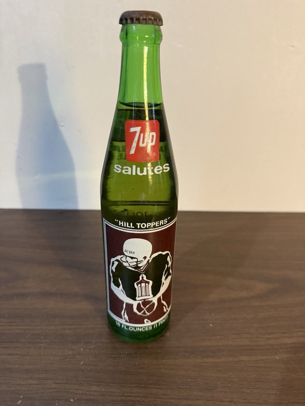 "HILL TOPPERS" JOLIET CATHOLIC HIGH SCHOOL 7up Bottle Joliet Illinois 1975-1978