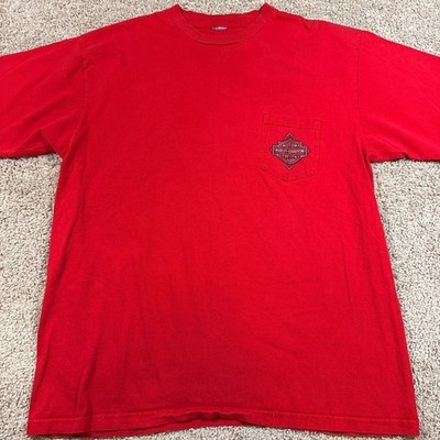 Harley-Davidson T-Shirt Mens XL Red Good Rocket Huntsville AL Pocket Graphic