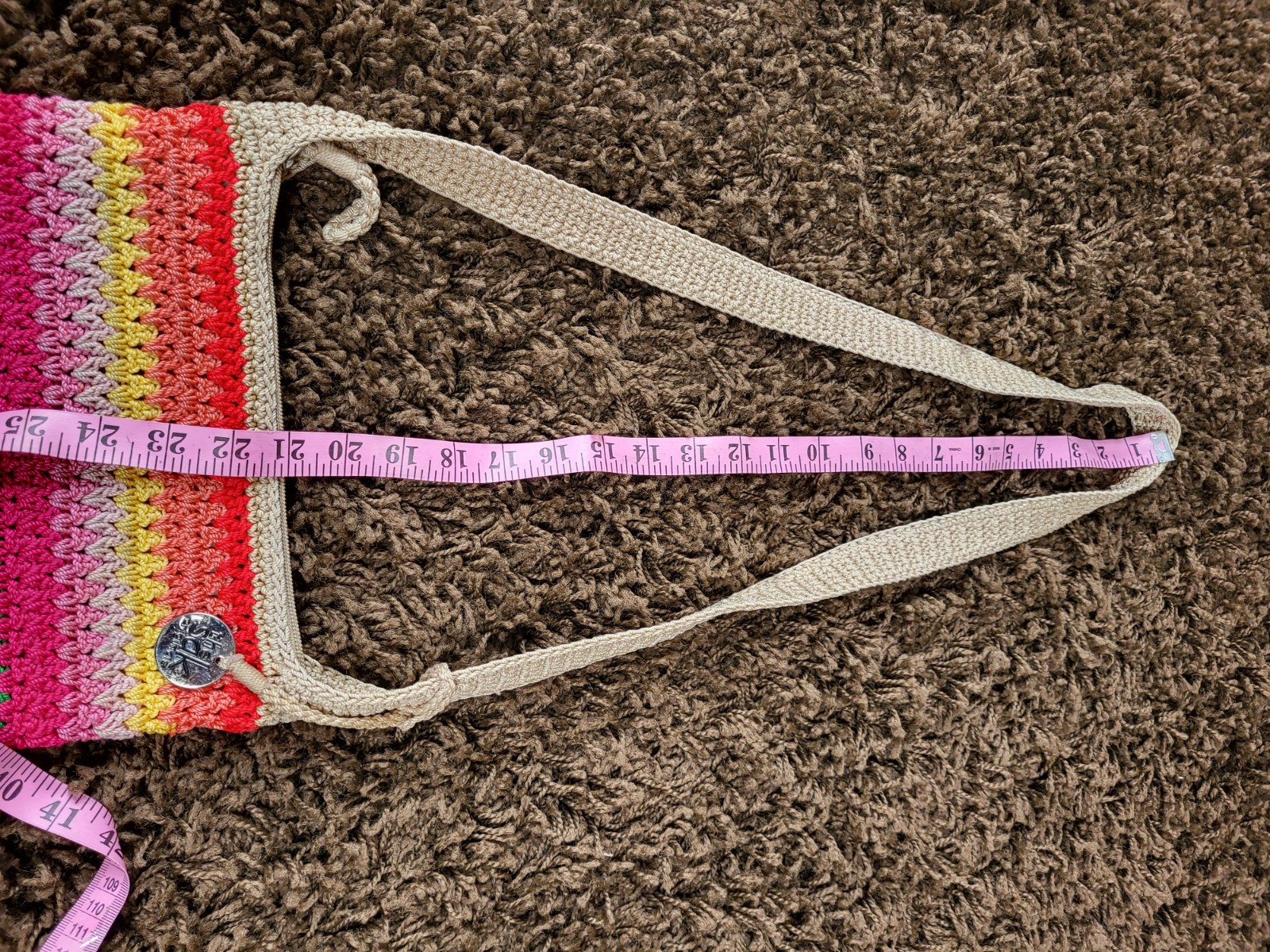 The Sak Originals Rainbow Multi Colors Shoulder Bag / Crossbody Purse Great C