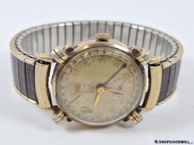 VINTAGE BENRUS WIND UP WATCH - DAY DATE MARKERS - Beautiful Lugs