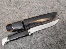 BUCK 105 FIXED BLADE KNIFE & Original SHEATH MADE IN USA 1994 Vintage Nice. E