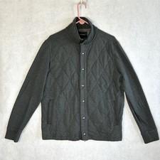 Banana Republic Quilted Full-Zip Sweatshirt Jacket -Men s LARGE-Charcoal Grey