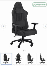 Corsair Black Fabric Gaming Chair High Back, Adjustable Armrests, Casters