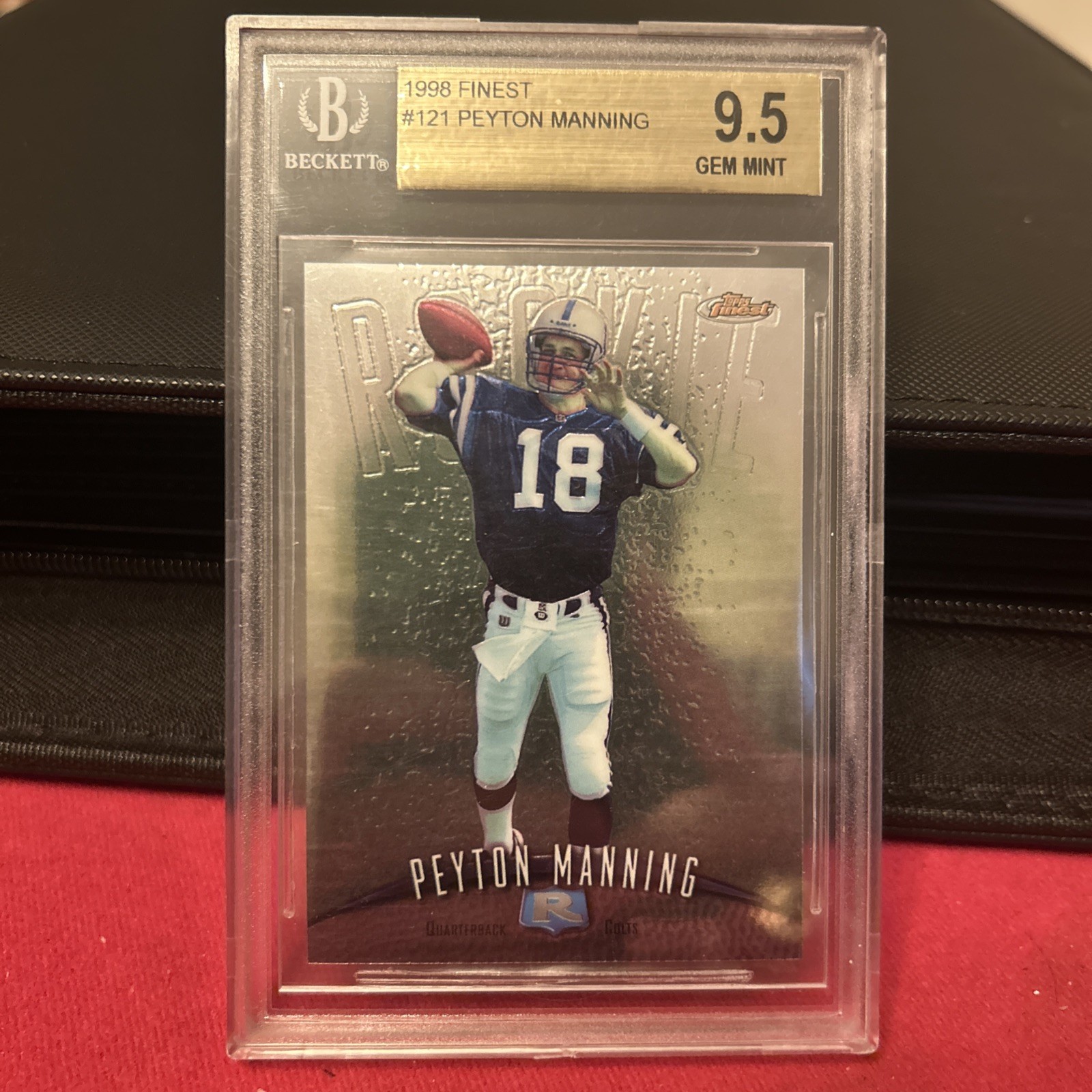 Peyton Manning RC Rookie 1998 TOPPS FINEST #121 GEM MINT BGS 9.5 All Time Great