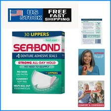 Sea Bond Secure Denture Adhesive Seals, Fresh Mint 30 Count (Pack of 1)