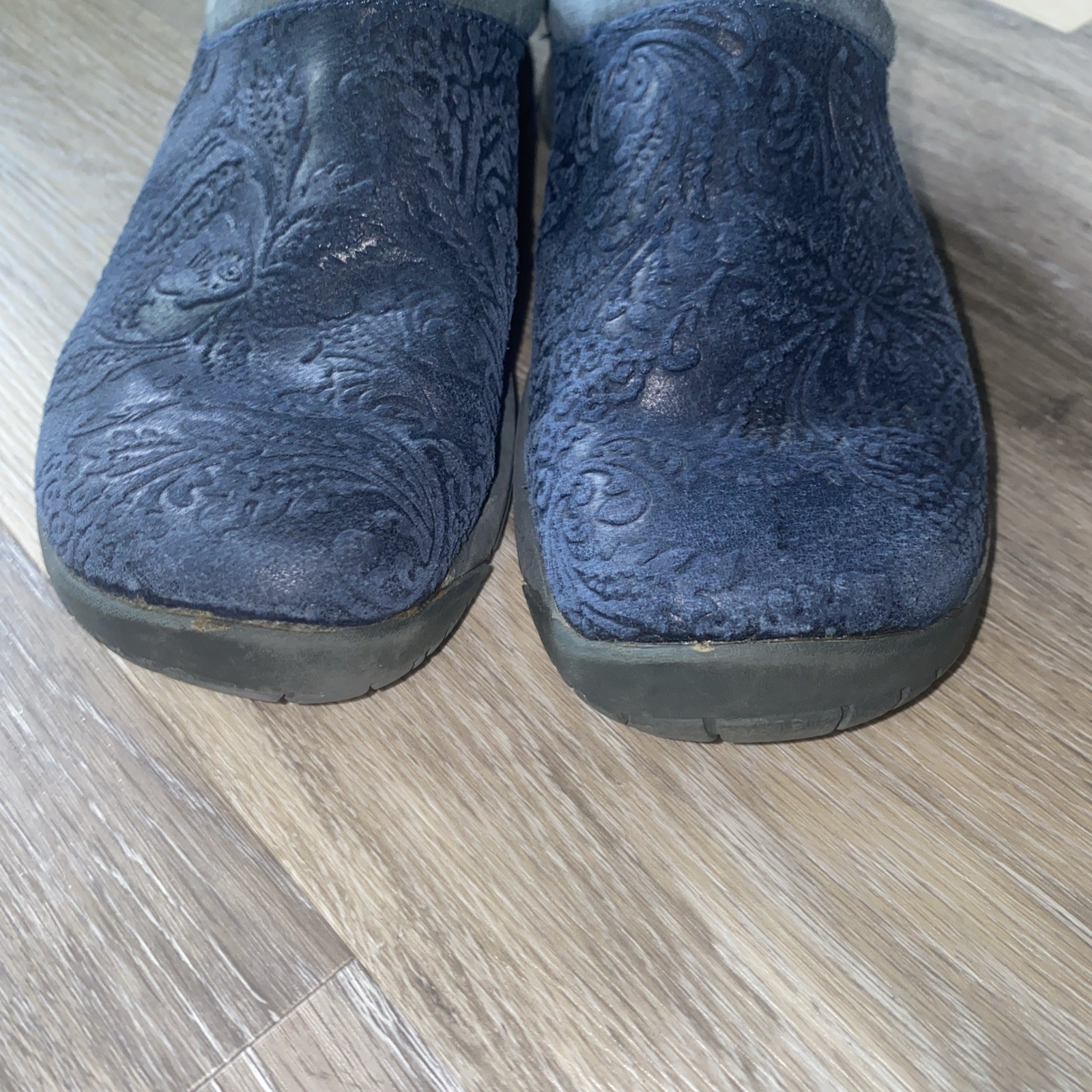 Zoccoli Merrell donna blu taglia 6 con cuscino d'aria floreale in rilievo Qform