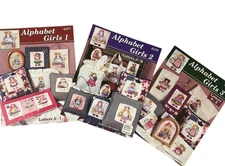 Lot of 3 Cross Stitch Jeremiah Junction Charts Alphabet Girls A-Z Linda Coleman