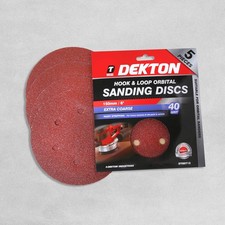 Dekton Hook & Loop Orbital Sanding Disks 150mm - Extra Coarse 40 Grit