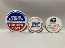 Vintage Chicago United States Postal Service (USPS) union pinback buttons