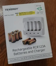 TENERGY RCR123A RECHARGEABLE BATTERY KIT +4 BATTERIES FOR ARLO WIRELESS CAMERAS