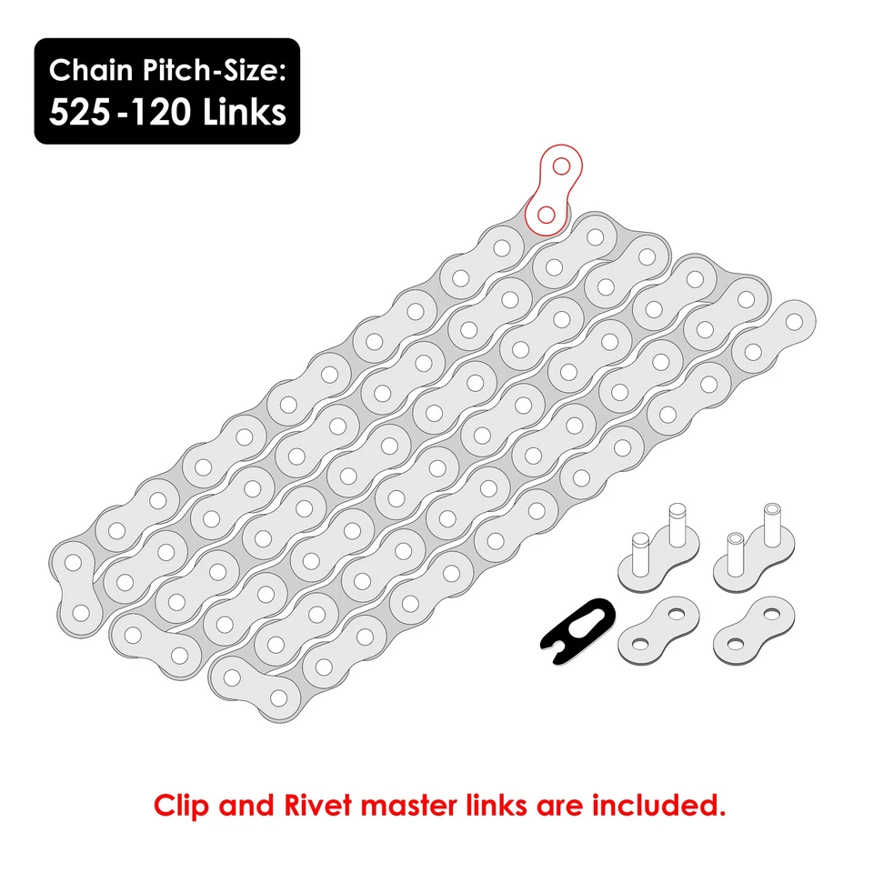 Black Drive Chain for Honda CBR650F CBR650Fa Abs 2014-2018 - Image 2 of 4