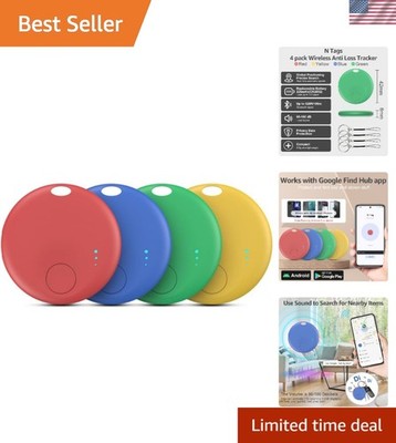 4-Pack Smart Tags for Android - Bluetooth Tracker with Find Hub Compatibility
