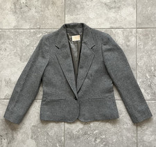 Pendleton USA Vtg Virgin Wool Single Breasted Button Blazer Jacket Gray New 12