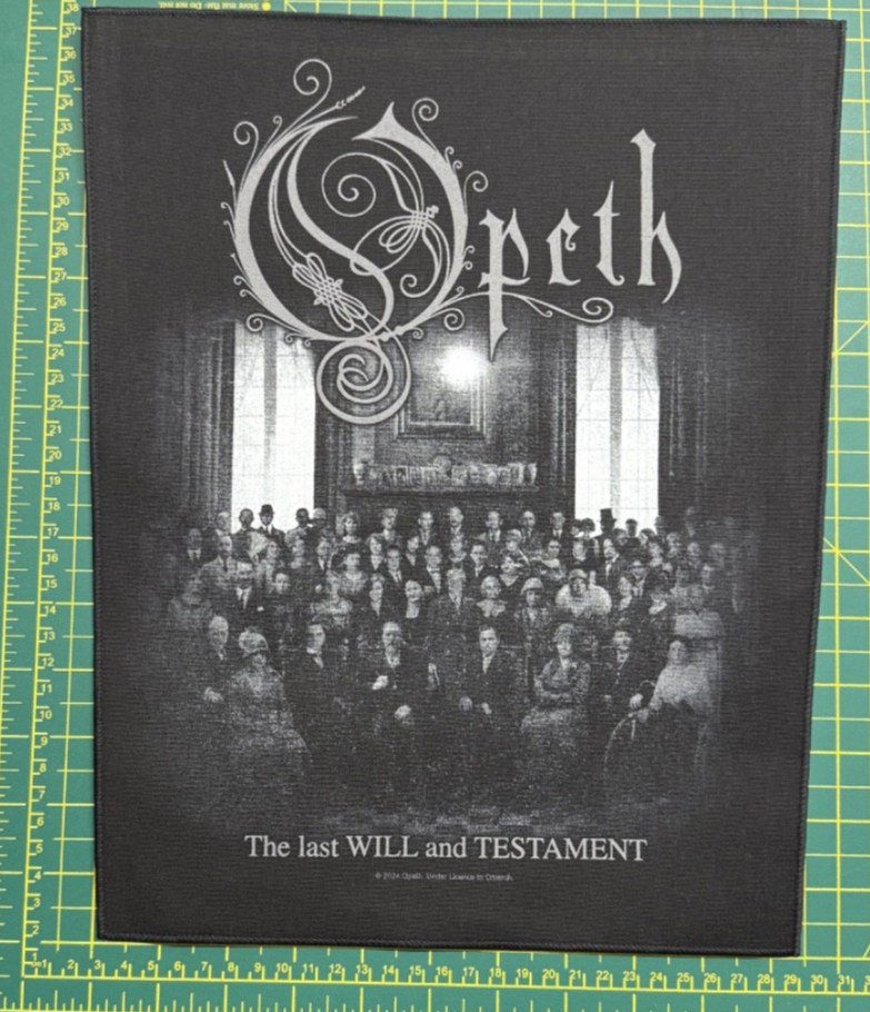 Opeth Last Will And Testament Large Size Sew On Back Patch Officially Licensed