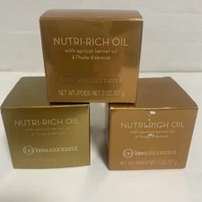 BeautiControl Nutri-Rich Oil W/Apricot Kernel Oil  X 3 Two Oz Each