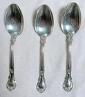 3 Gorham Chantilly Sterling Serving Spoons (8.5") Pat 1895 Mono NER